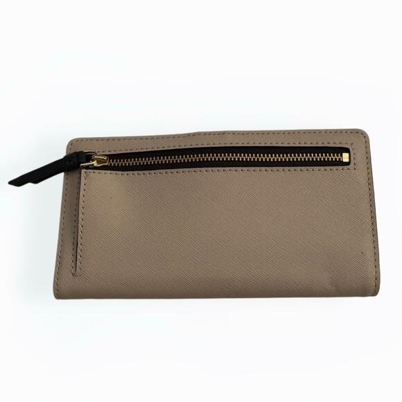 Kate Spade Taupe and Black Colorblock slim Card Holder Bifold Wallet - Picture 4 of 13